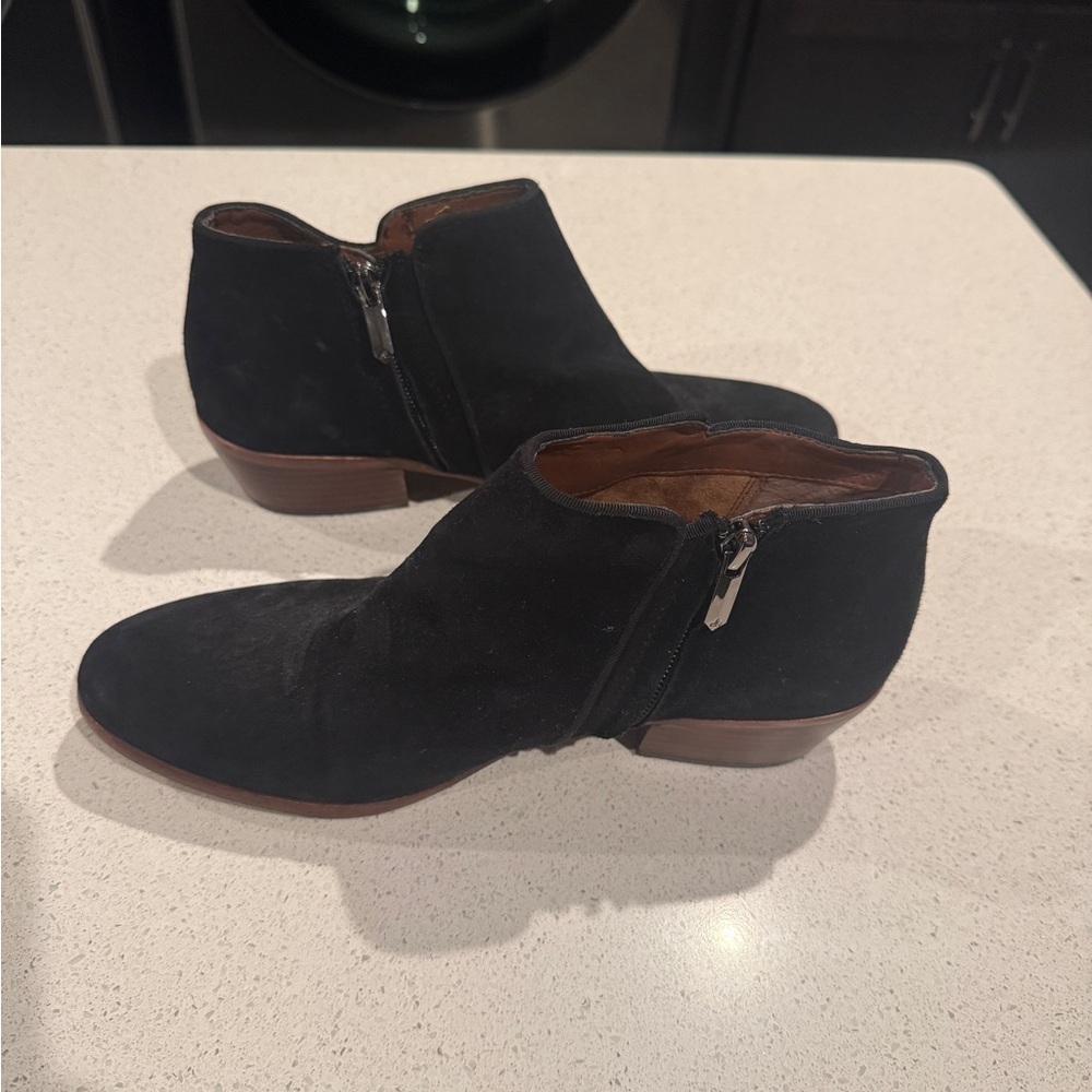 Sam Edelman Black Suede Ankle Booties - Picture 2 of 6